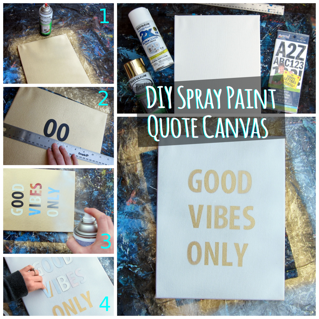 DIY Spray Paint Quote Canvas