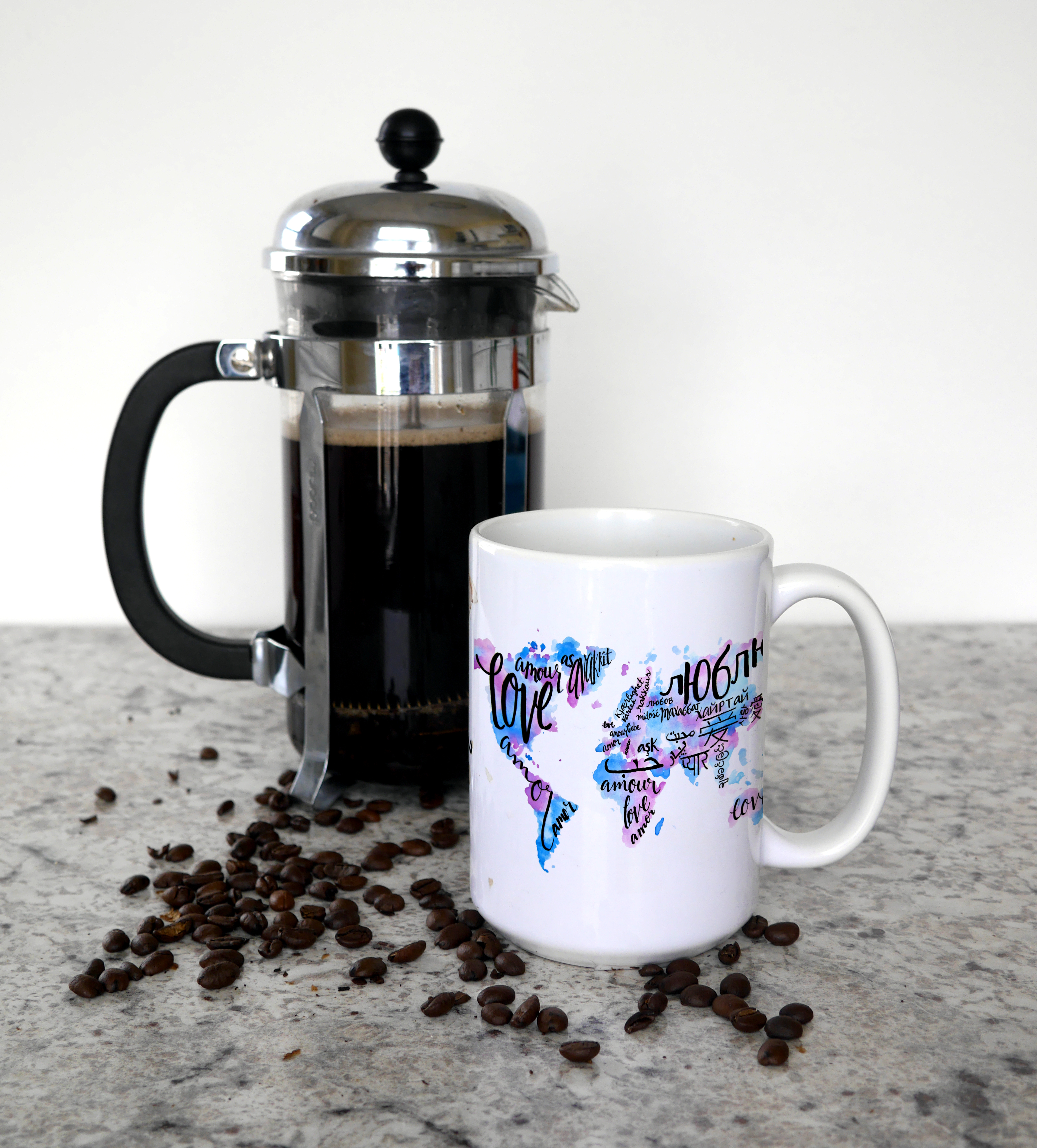 Love World Map Coffee Mug