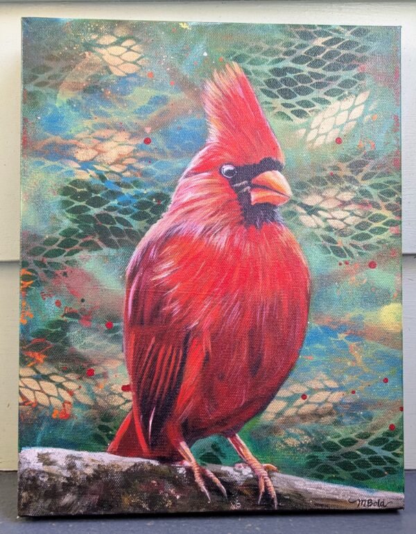 Cardinal, Original Oil Painting