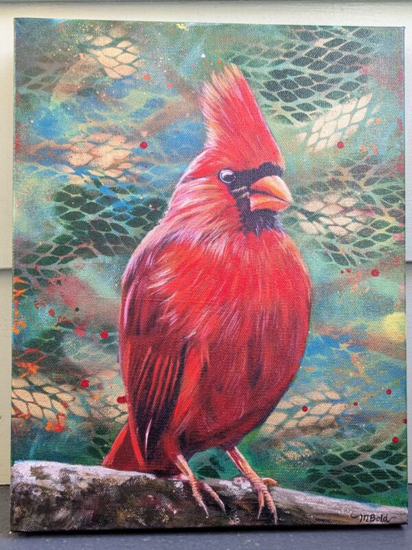 Cardinal, Original Oil Painting